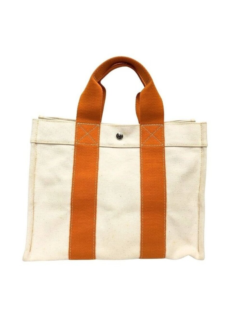 Hermes Bora PM Tote Bag Cotton Canvas Orange